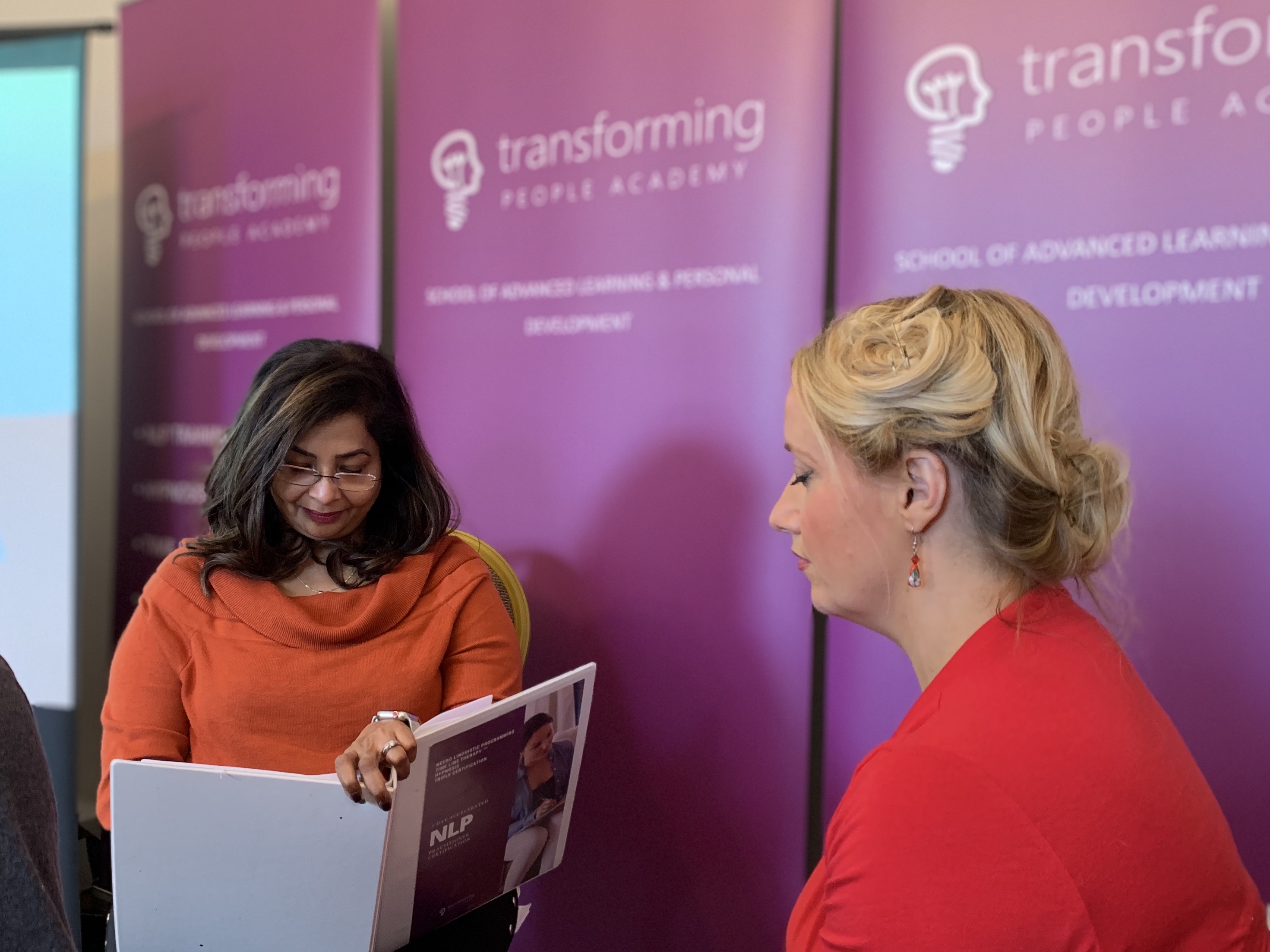 Students reviewing NLP course materials